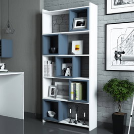 Hanah Home Estantería Blanco y Azul